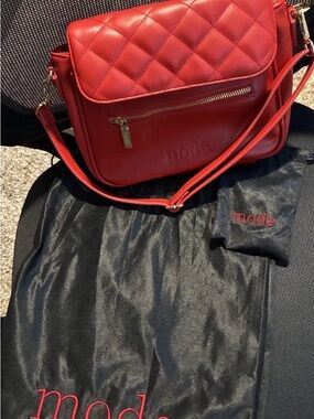 Quilted Red Crossbody Bag
